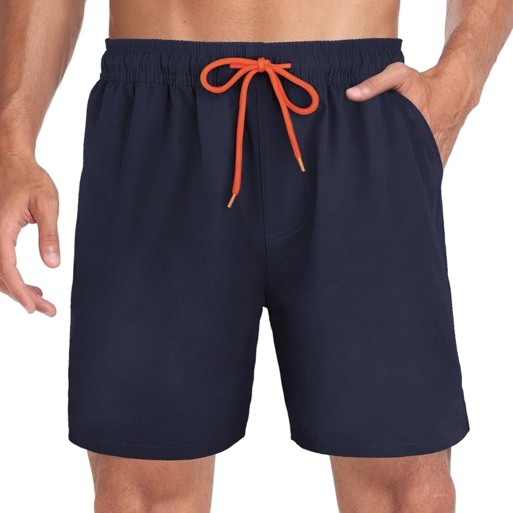 Men's  Swim Shorts with Orange Drawstring